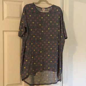 Lularoe Irma Tunic large heather gray with flowers